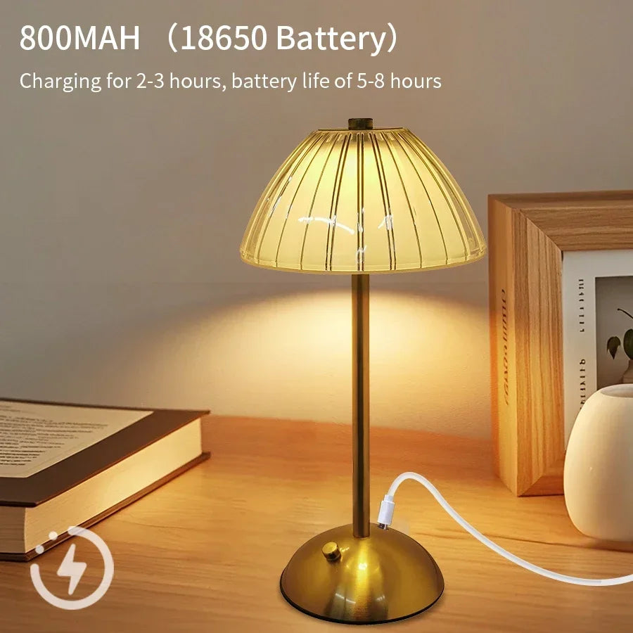 Crystal LED Table Lamp with Touch Sensor for Hotels and Bedside Decor