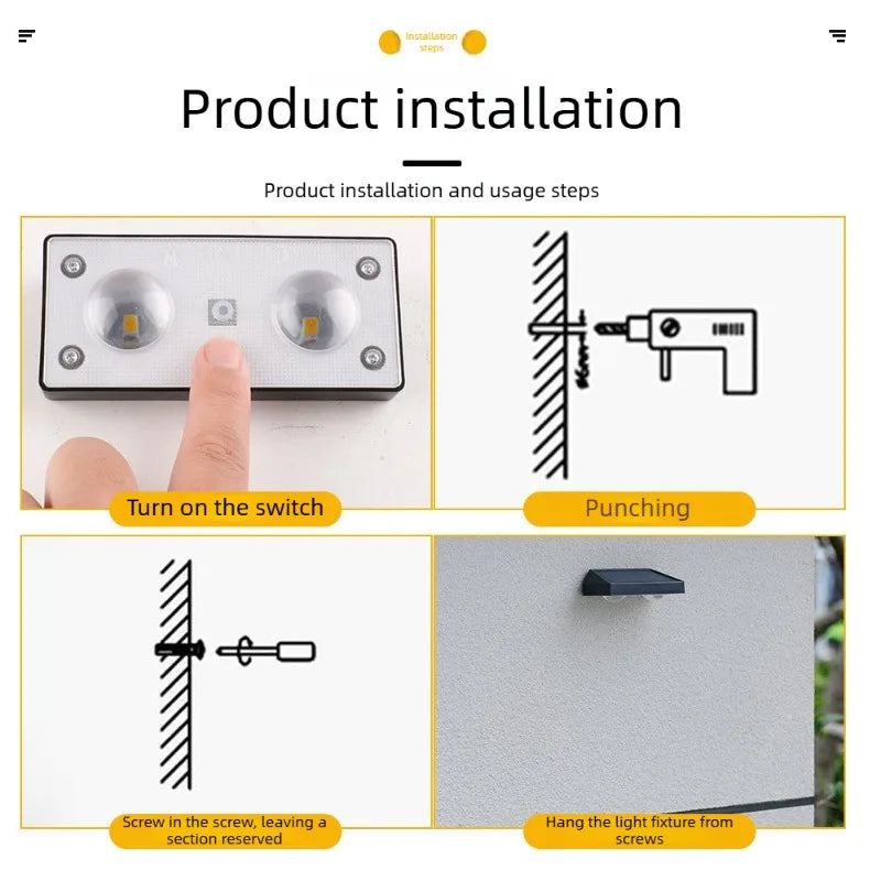 Solar LED Landscape Wall Light for Garden Pathways and Outdoor Decks