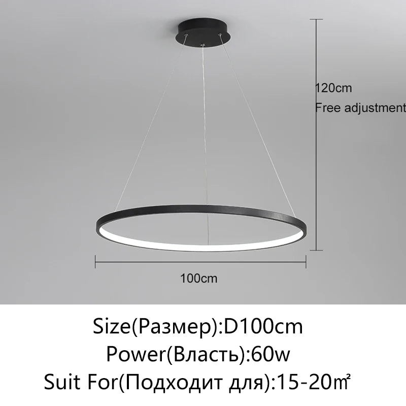 Minimalist Round LED Pendant Light for Modern Living Rooms and Restaurants