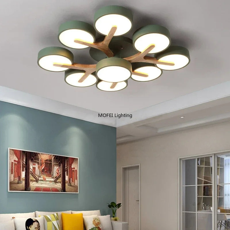 Modern Nordic Wood Pendant Light for Kitchens and Living Spaces