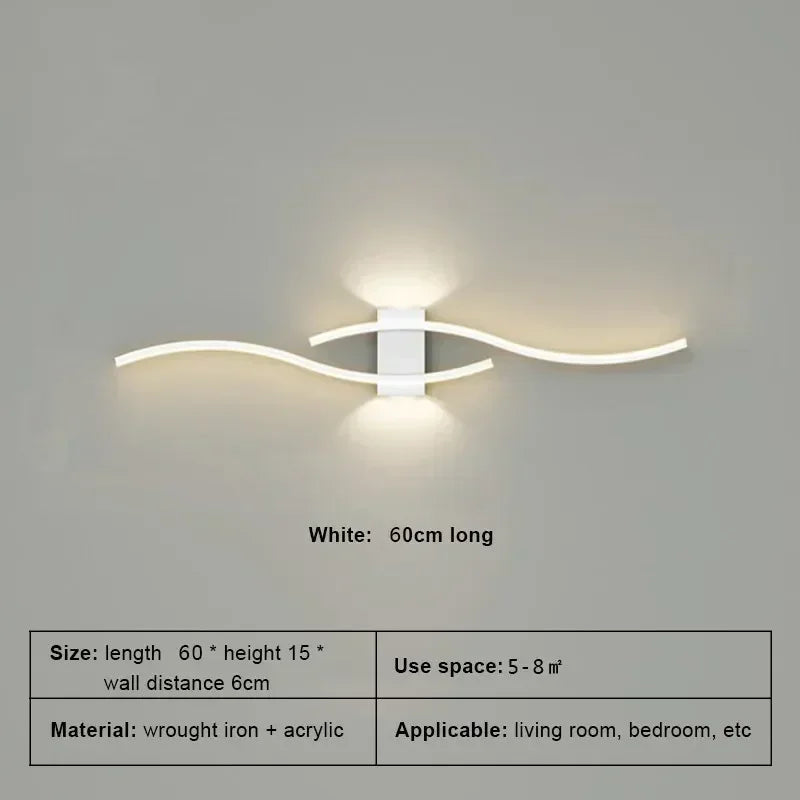 Modern LED Strip Wall Lamp for Living Room and Bedroom Interiors