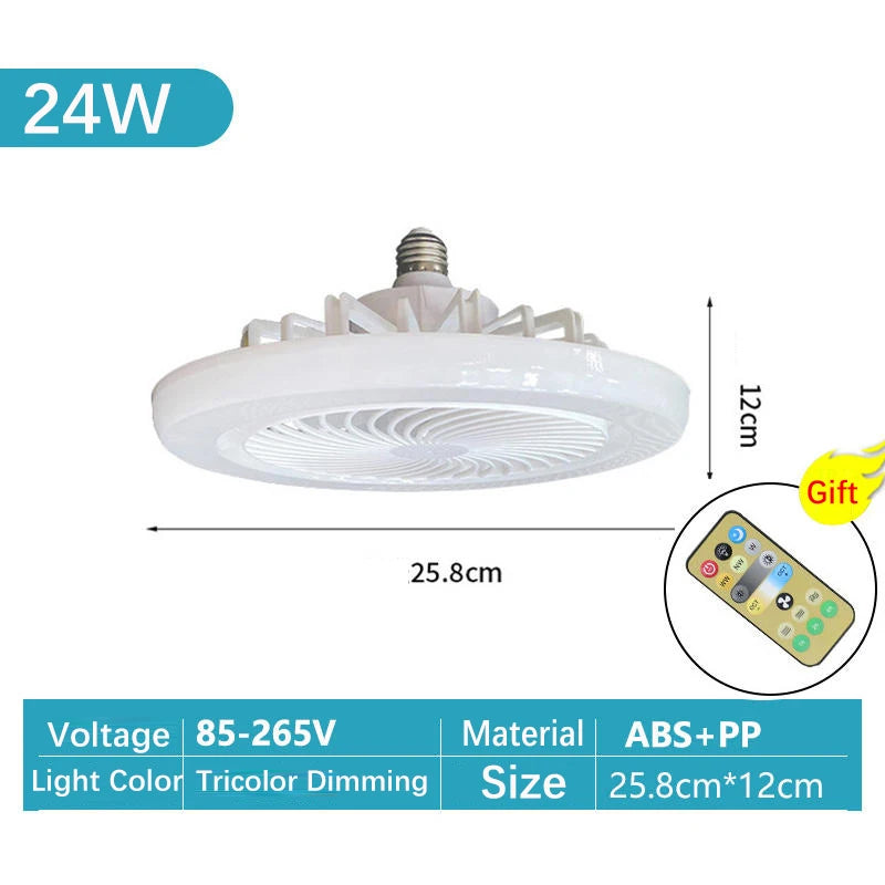 Modern Silent Ceiling Fan with Remote Control for Living Rooms