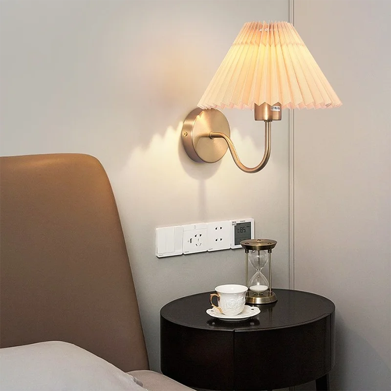 Nordic Pleated Fan Wall Lamp for Modern Living and Bedrooms