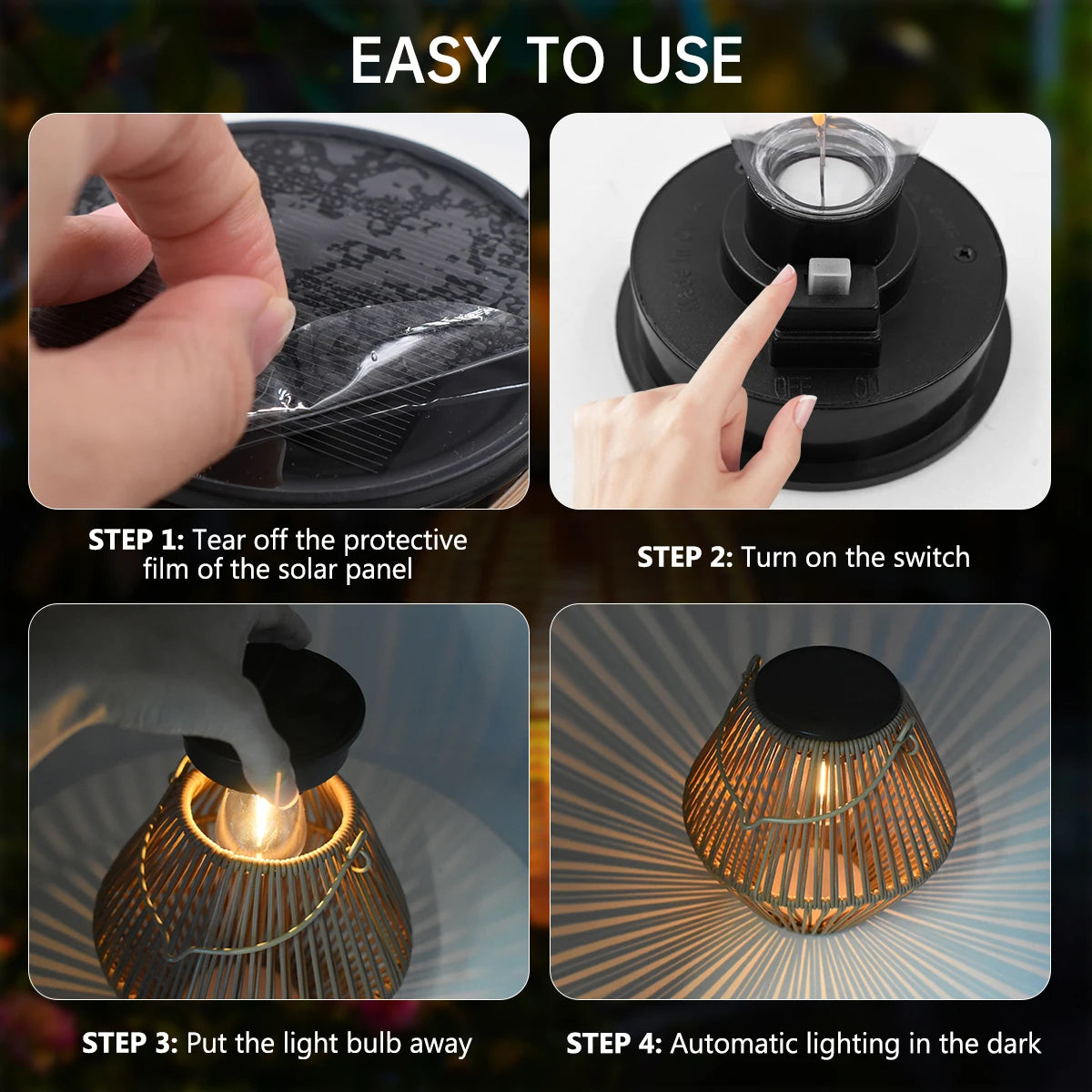 Boho Rattan Solar Lantern for Garden Patio and Outdoor Decor