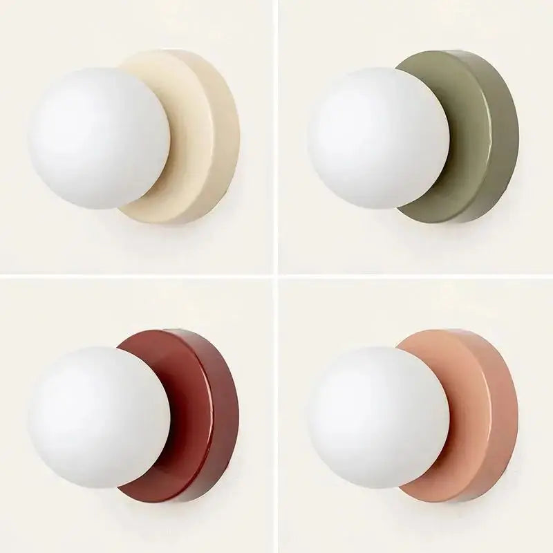 Nordic Glass Globe Wall Sconce for Modern Bedroom and Hallway Lighting