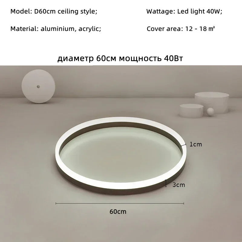 Modern LED Circle Ceiling Light for Bedrooms and Contemporary Foyers