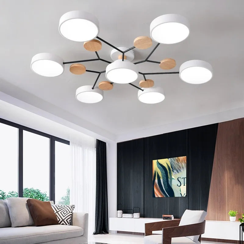 Modern LED Ceiling Chandelier with Adjustable Lighting for Living and Dining Rooms