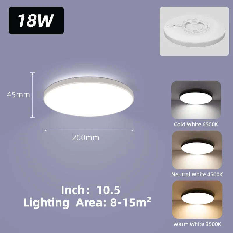 Modern Gold Flush Mount LED Ceiling Light for Kitchens and Bathrooms