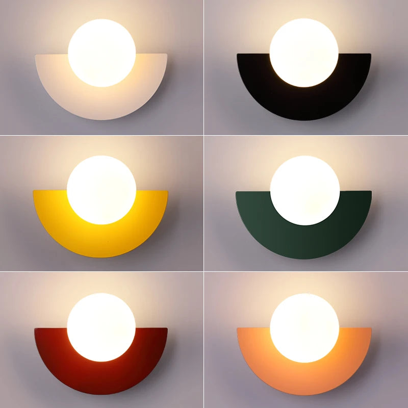 Modern Round Wall Sconce for Bedroom and Hallway Lighting