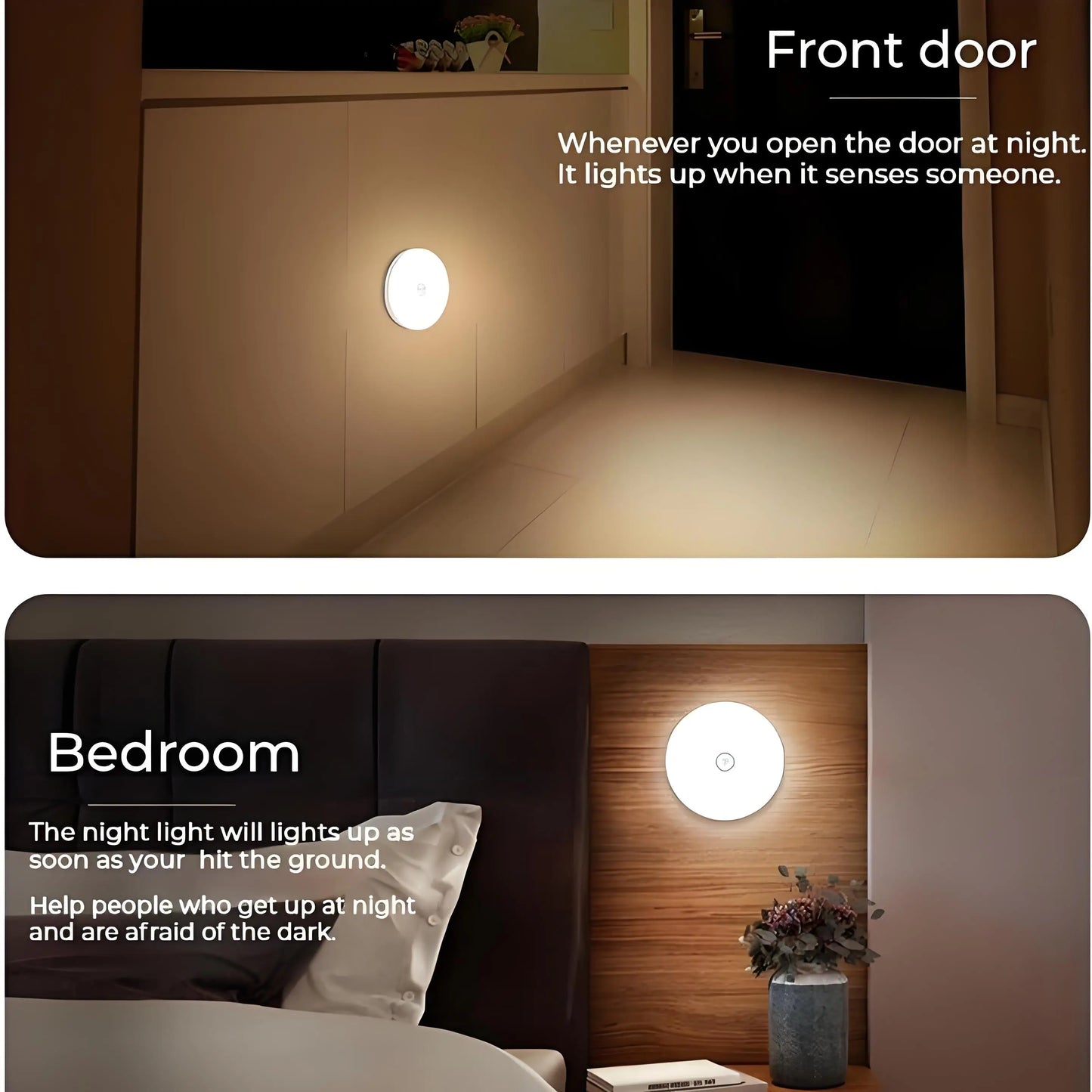 Wireless Motion Sensor LED Night Light for Home and Office Lighting