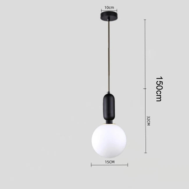 Nordic Glass Globe Pendant Light in Brass for Modern Dining Rooms