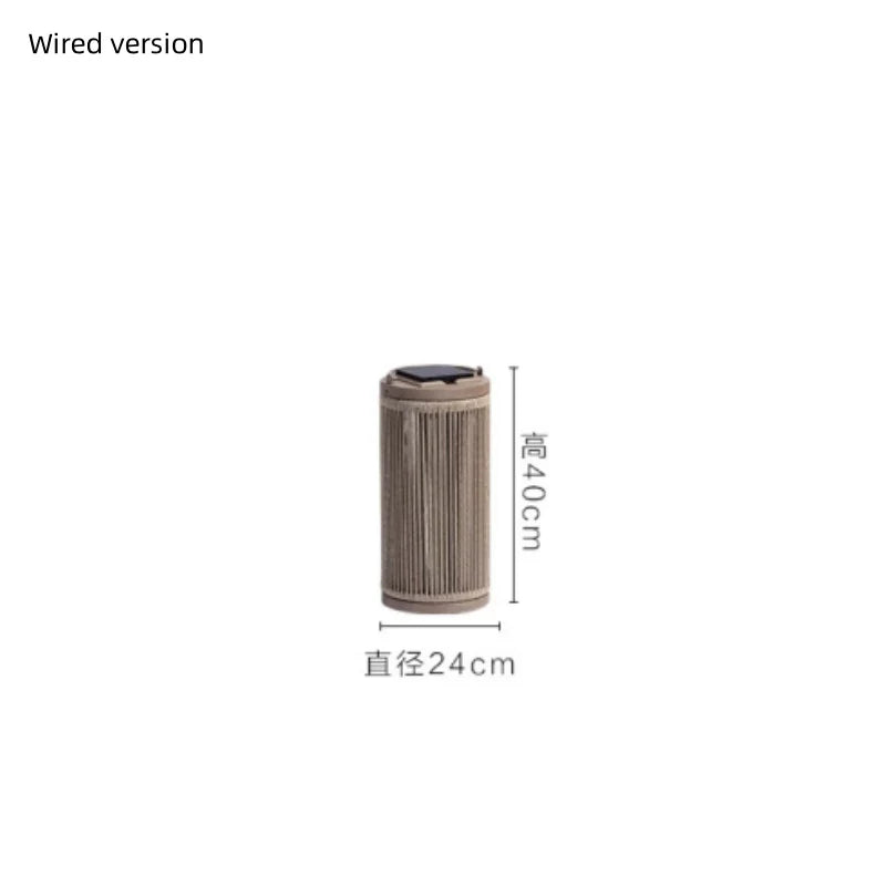 Nordic Rattan Solar Standing Lamp for Garden Balcony and Courtyard Decor