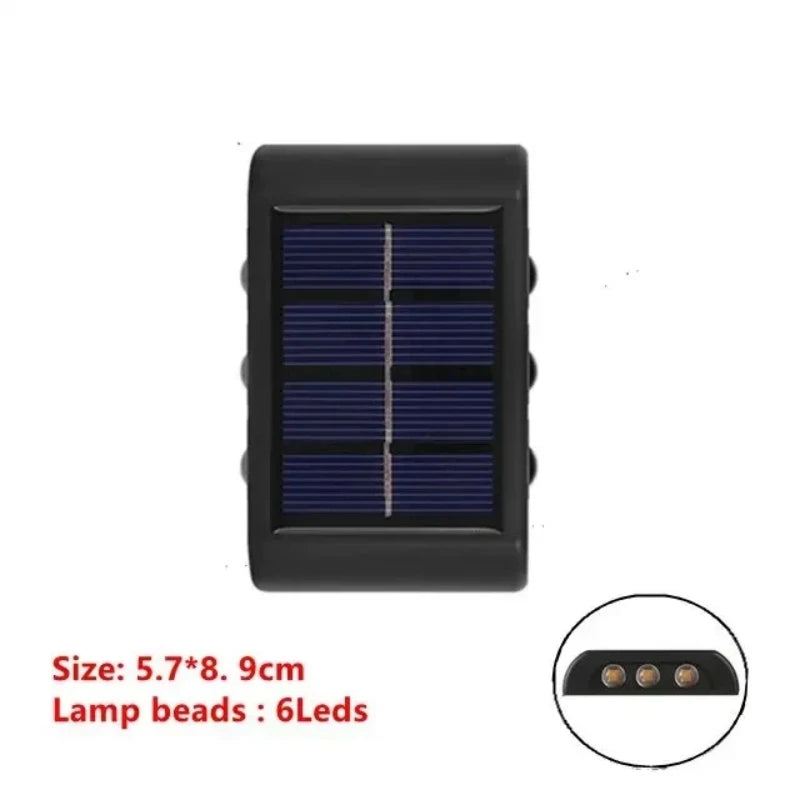 Modern Solar LED Outdoor Wall Light with Motion Sensor for Garden Security