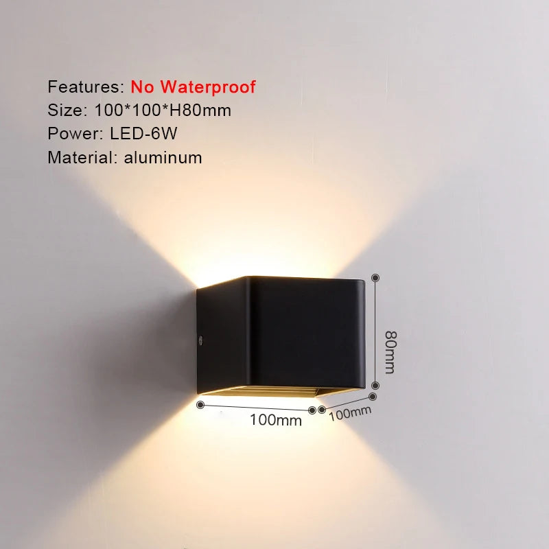 Modern Aluminum Waterproof LED Wall Sconce for Outdoor Patios and Gardens