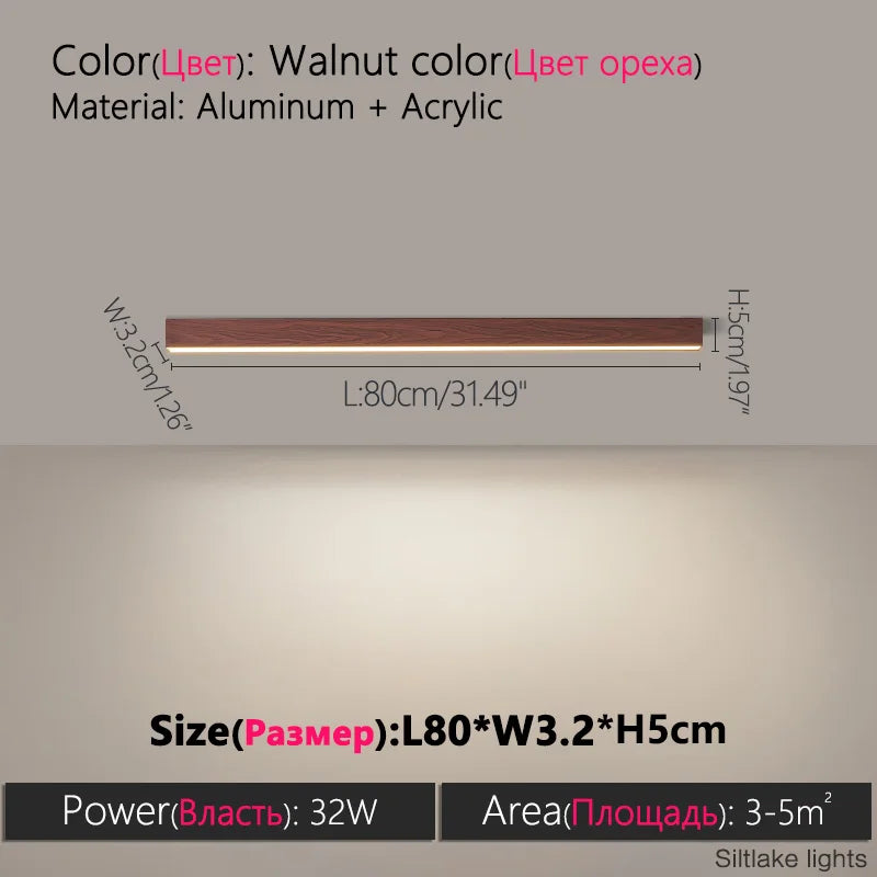 Minimalist LED Linear Ceiling Light for Modern Living Rooms and Offices