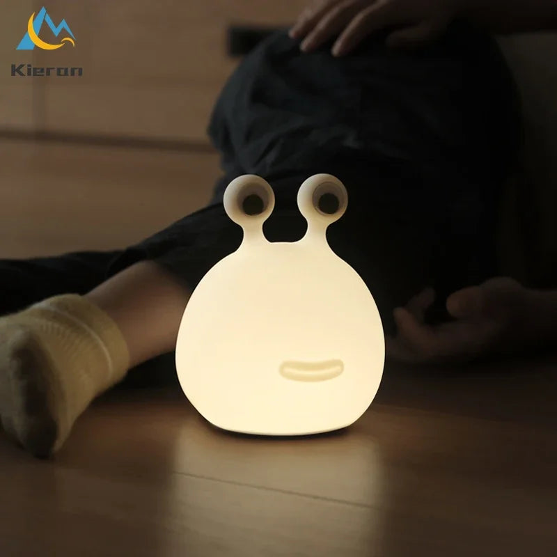 Soft Silicone Slug LED Night Light for Nursery and Kids Rooms