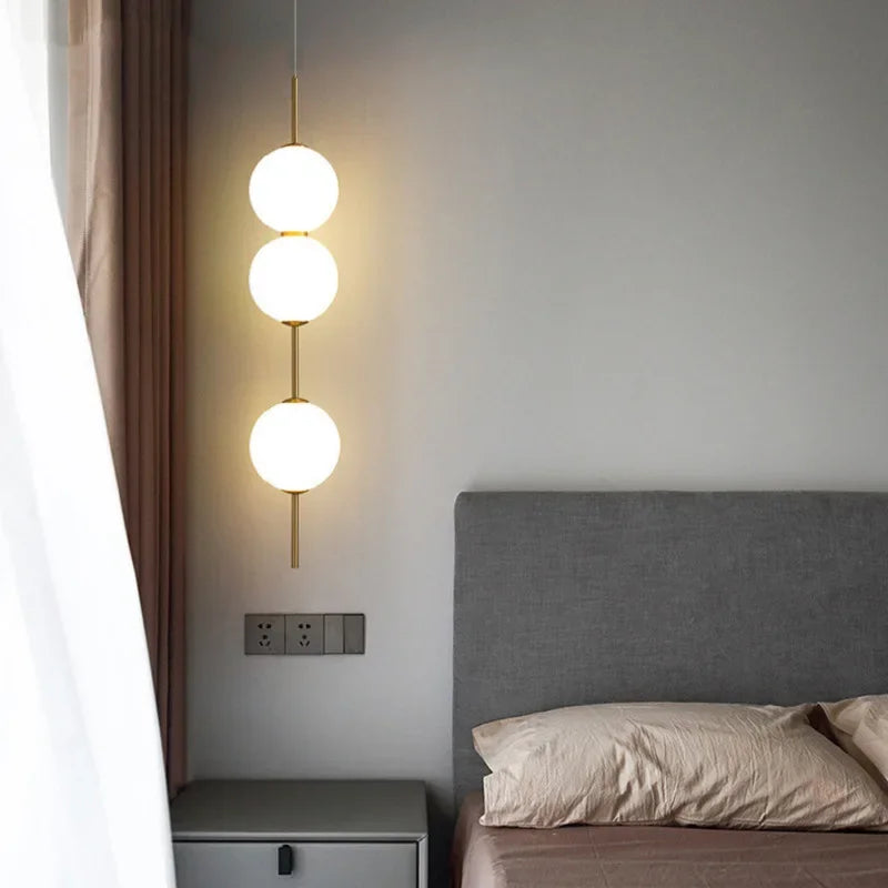 Modern Glass Ball Pendant Light for Bedroom and Entryway Decor