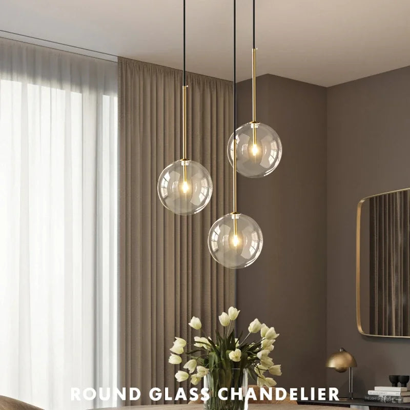 Modern Gold Glass Pendant Light for Contemporary Kitchens and Living Rooms