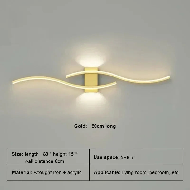 Modern LED Long Strip Wall Sconce for Living Rooms and Restaurants