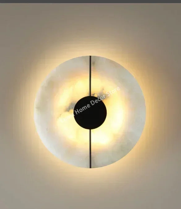 Modern Marble and Copper Wall Sconce for Bedroom and Living Room