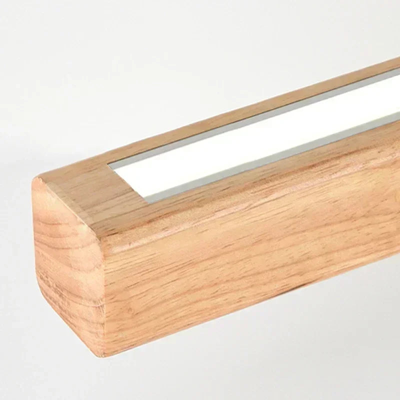 Modern Linear Wood LED Pendant Light for Dining Rooms and Offices