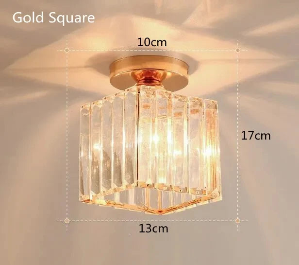 Modern Crystal Flush Mount Ceiling Light for Hallways and Foyer Entrances