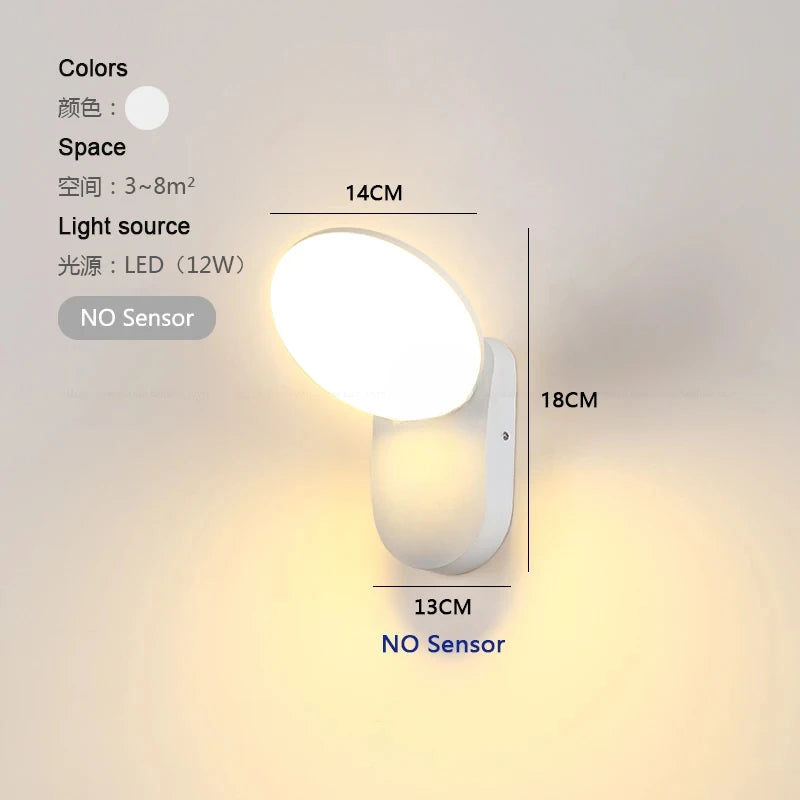 Modern Motion Sensor LED Outdoor Wall Light for Gardens and Pathways