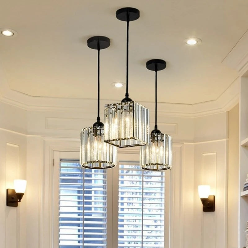 Modern K9 Crystal Pendant Light for Elegant Dining Rooms and Hallways