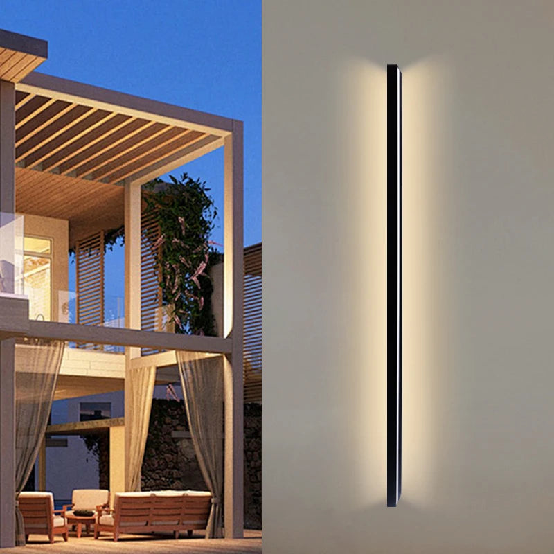 Modern Linear LED Wall Light for Outdoor Gardens and Building Facades