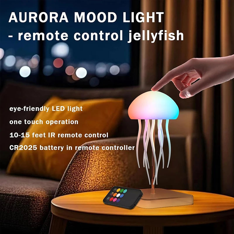 Ambient LED Jellyfish Night Light with Remote for Home and Office Decor