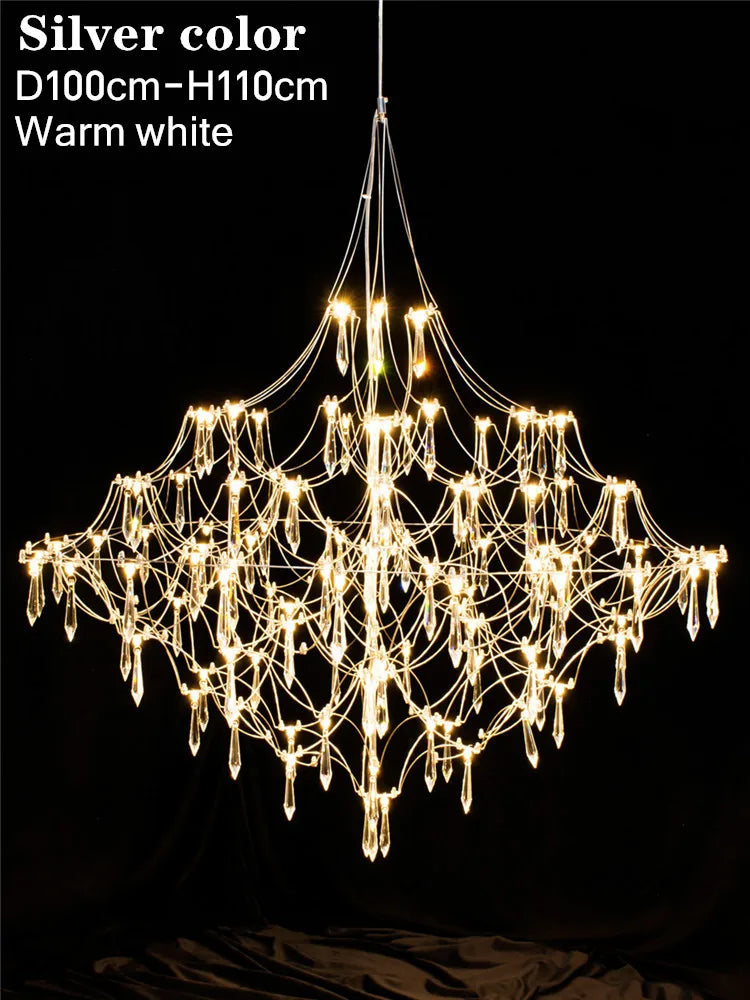 Luxury Starry Crystal Chandelier for Modern Hotel Lobbies and Elegant Dining Spaces
