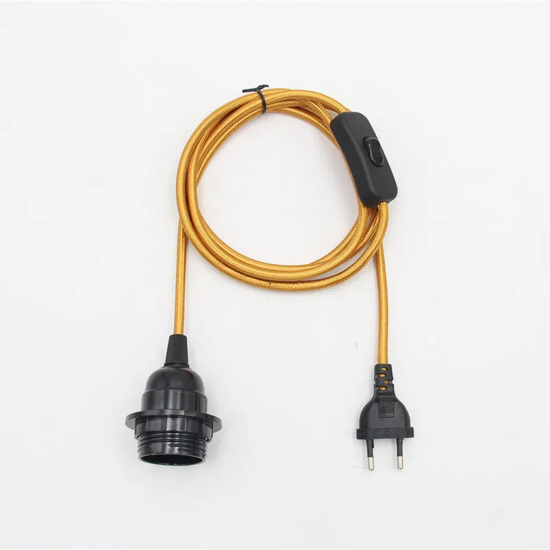 E27 Pendant Light Cord Set with Switch for Wall and Hanging Lamps