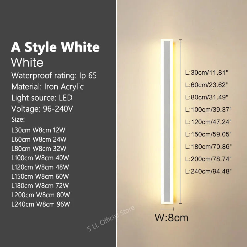 Modern Aluminum LED Wall Sconce for Outdoor Garden and Porch Lighting