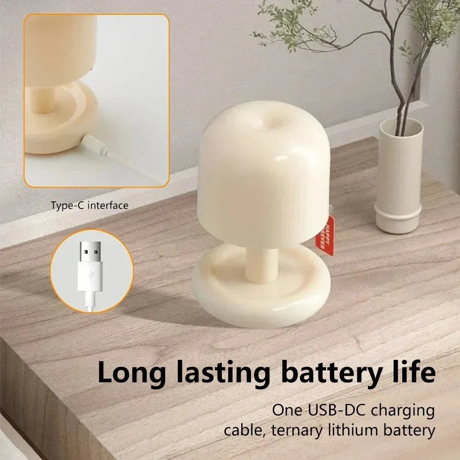 Mushroom LED Table Lamp for Modern Coffee Shops and Bedroom Decor