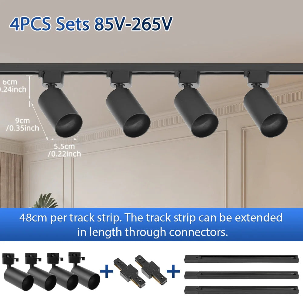 Modern LED Track Lighting Set for Kitchens and Commercial Retail Spaces