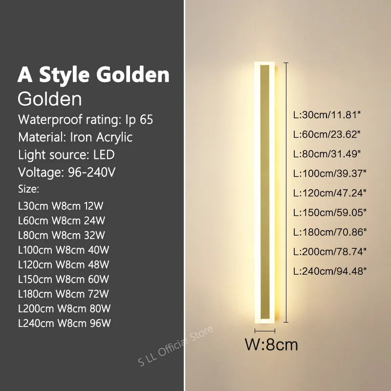 Modern Aluminum LED Wall Sconce for Outdoor Garden and Porch Lighting