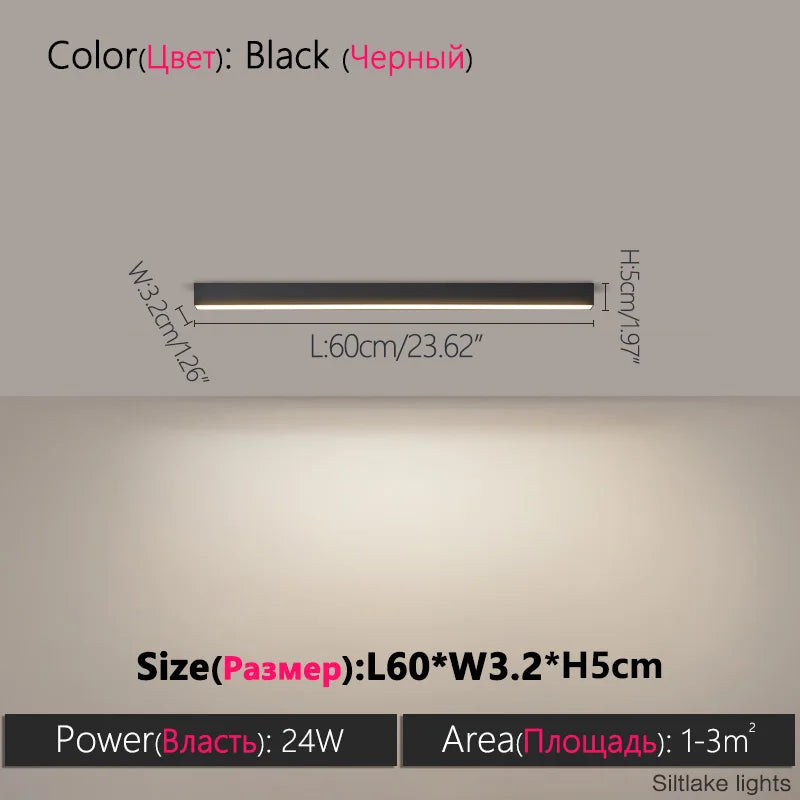 Minimalist LED Linear Ceiling Light for Modern Living Rooms and Offices