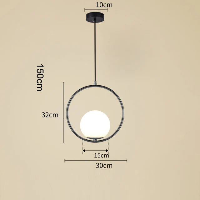 Nordic Glass Globe Pendant Light in Brass for Modern Dining Rooms