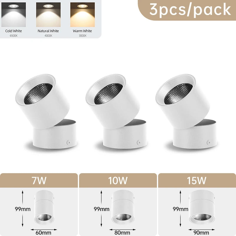 Adjustable LED Downlight with 3 Color Modes for Modern Home Interiors