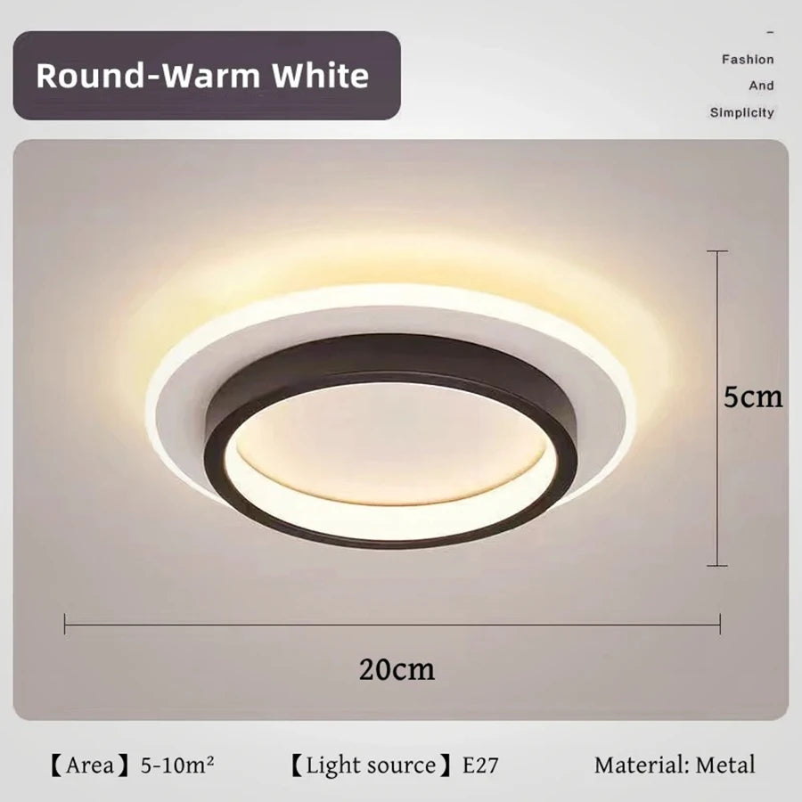Modern Gold Metal LED Ceiling Light for Hallways and Staircases