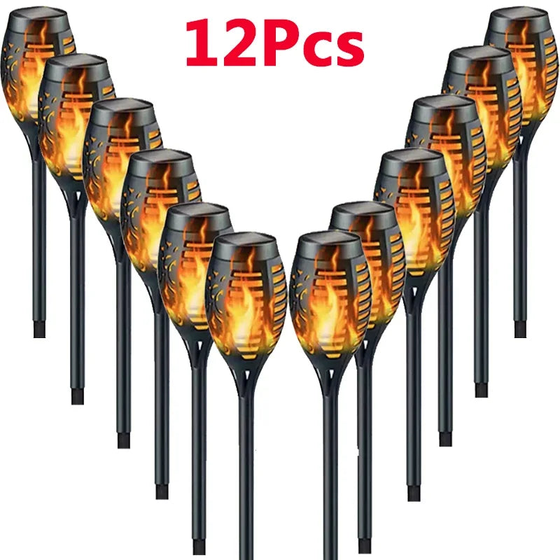 Solar LED Flame Torch Light for Garden and Outdoor Path Decor