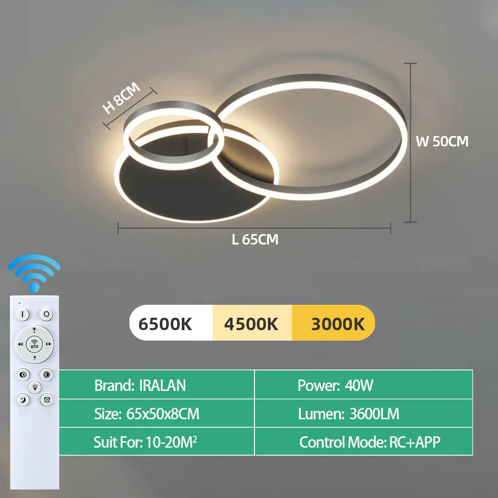 Modern Dimmable LED Ceiling Chandelier for Living Rooms and Bedrooms