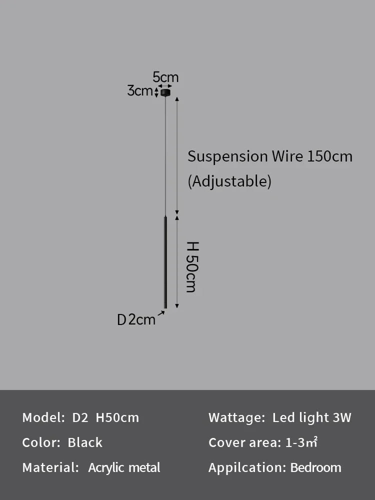 Modern Minimalist LED Pendant Light for Bedroom Bedside and Coffee Bar Decor