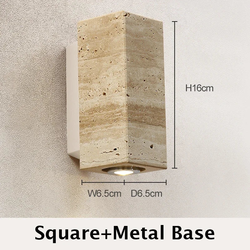 Wabi Sabi Travertine Wall Sconce for Minimalist Living Rooms and Bedrooms