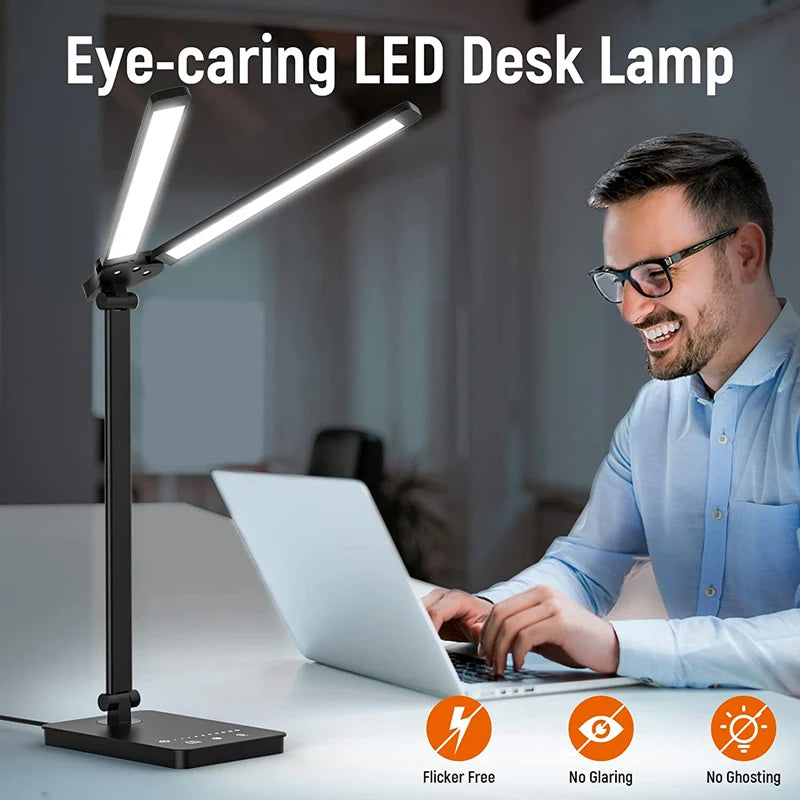 Modern Dual Arm LED Desk Lamp for Professional Home Offices