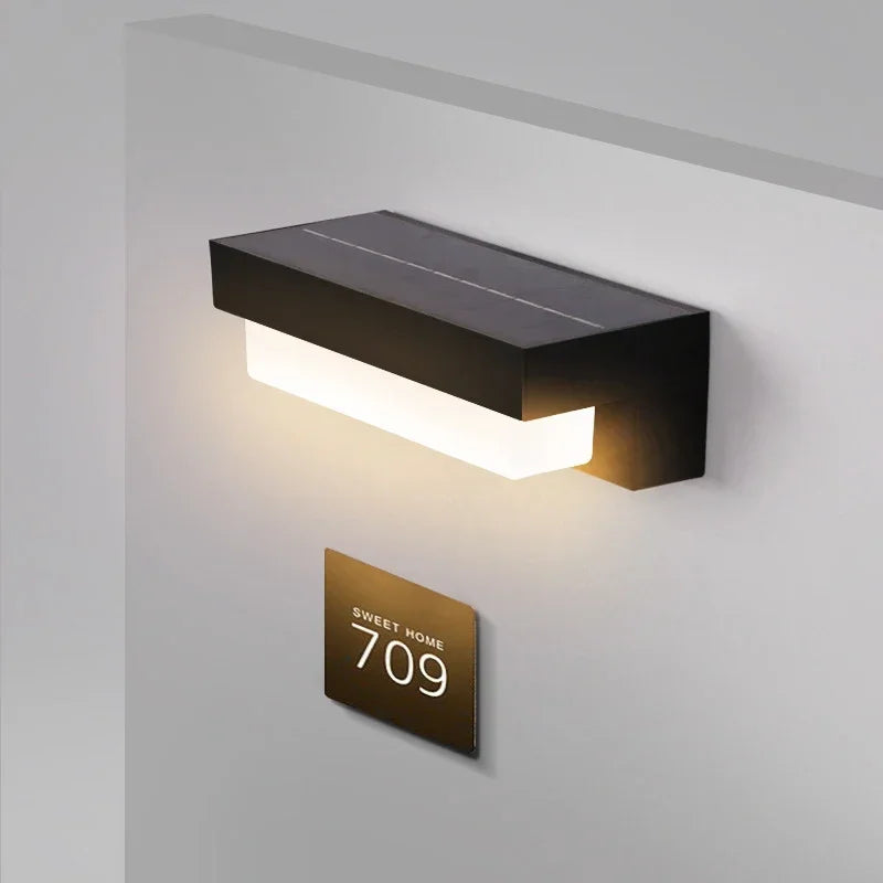 Modern Solar LED Wall Light for Outdoor Villa and Garden Decor