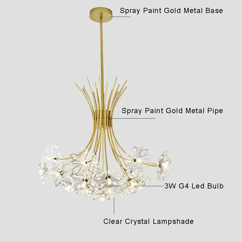 Modern Black Crystal LED Chandelier for Living Rooms and Dining Spaces