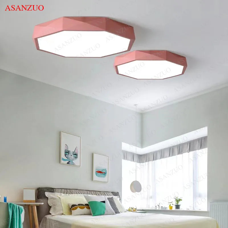 Modern Octagon LED Ceiling Light for Contemporary Living Rooms and Bedrooms