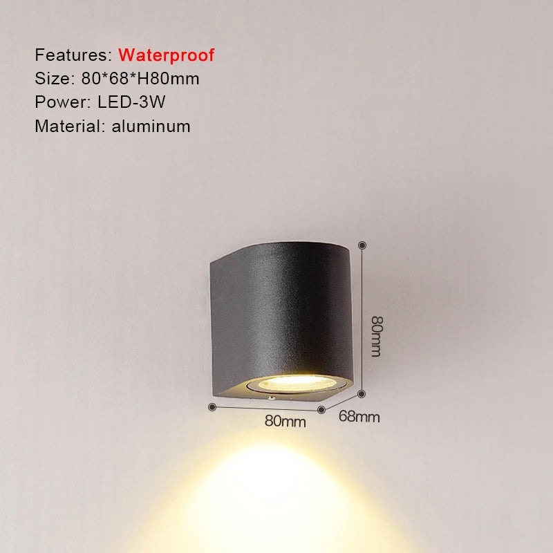 Modern Aluminum Waterproof LED Wall Sconce for Outdoor Patios and Gardens
