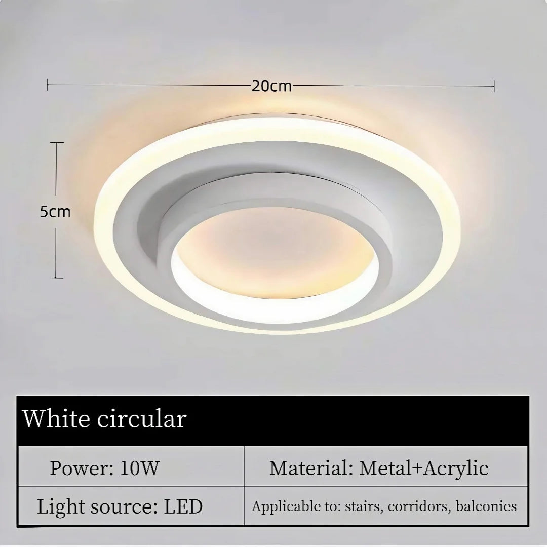 Modern Gold Metal LED Ceiling Light for Hallways and Staircases